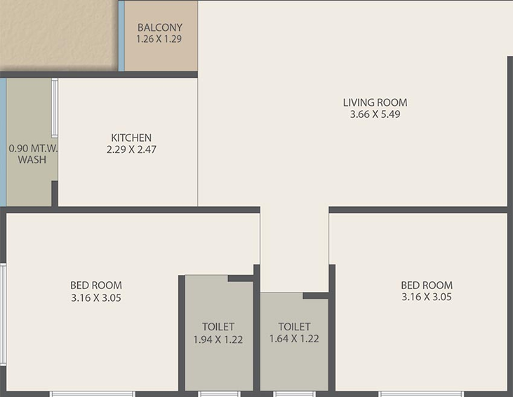 2 BHK Flat in Shiv Sharnam Aura in Waghodia Road, Vadodara - Image 824165