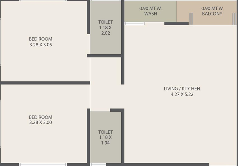 2 BHK Flat in Shiv Sharnam Aura in Waghodia Road, Vadodara - Image 824166