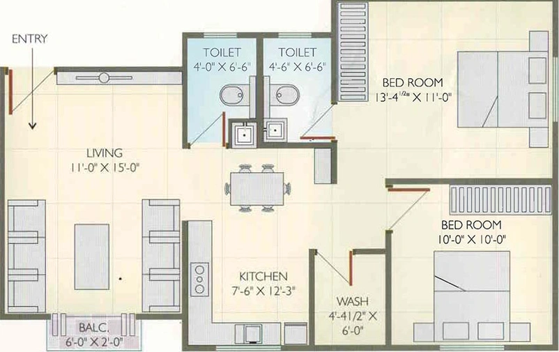 2 BHK Flat in Shivas Shilp Residency in Waghodia Road, Vadodara - Image 824169