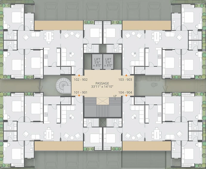 Floor Plan of Sachin Patel Sherwoods Amaltas in Sama Savli Road, Vadodara - Image 194142