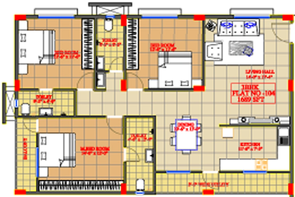 3 BHK Flat in Hivision Residency in Kompally, Hyderabad - Image 755016
