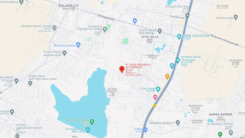 Location of Hivision Residency in Kompally, Hyderabad - Image 115723
