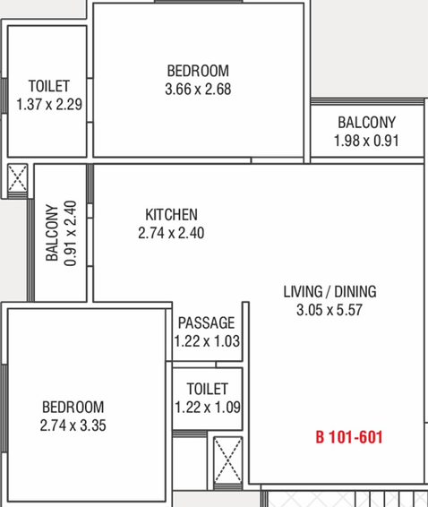 2 BHK Flat in Sharnam Signature in Subhanpura, Vadodara - Image 824189