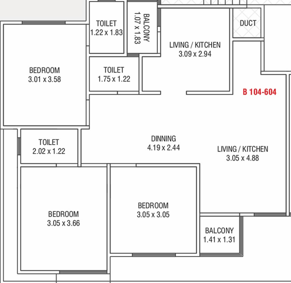 3 BHK Flat in Sharnam Signature in Subhanpura, Vadodara - Image 824190