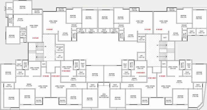 Floor Plan of Sharnam Signature in Subhanpura, Vadodara - Image 194169