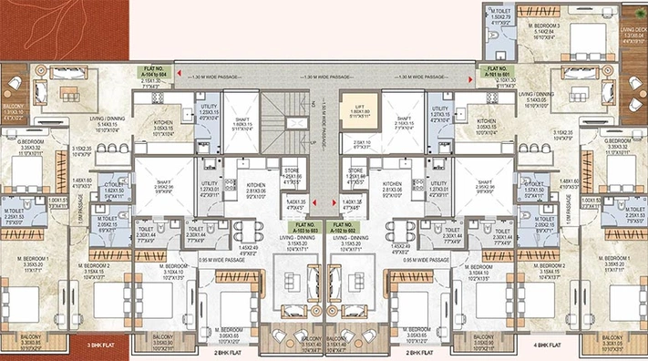 Floor Plan of Mittal Tanishq Park Residency in Nashik Road, Nashik - Image 194316