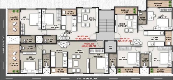 Floor Plan of Daksh Bliss in Indira Nagar, Nashik - Image 194321