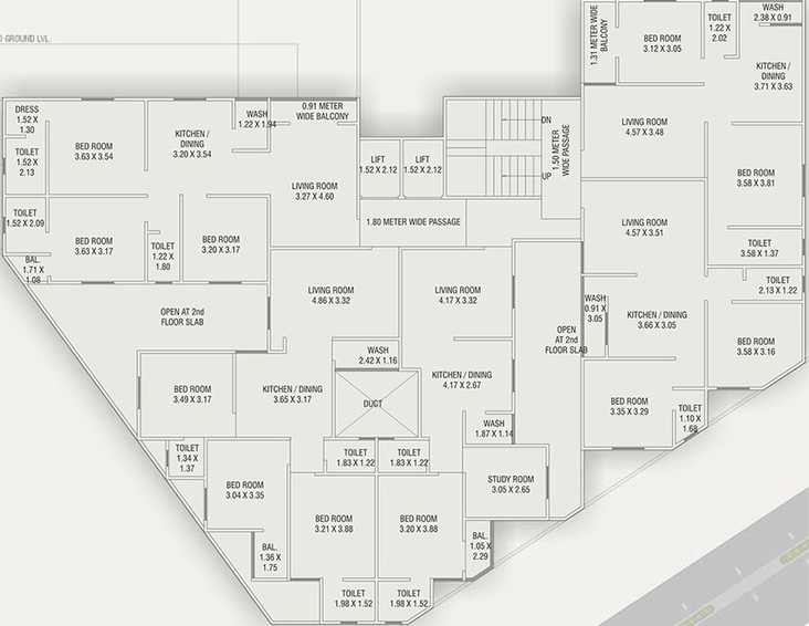 Floor Plan of Meera Preyansh Heights in Atladara, Vadodara - Image 194329