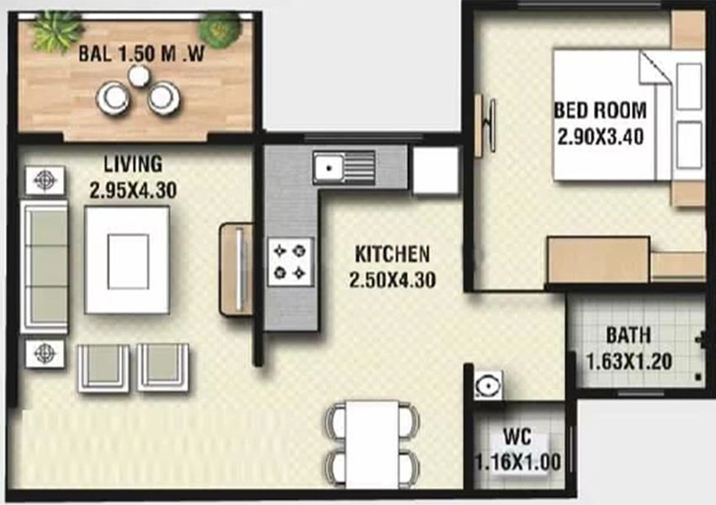 1 BHK Flat in Divine Jeevan Baug in Gangapur Road, Nashik - Image 824259