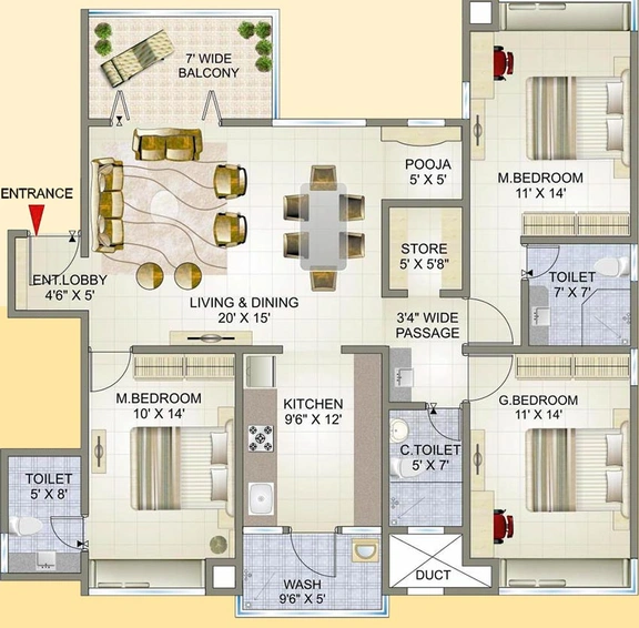 3 BHK Flat in ML Ozone in Dwarka, Nashik - Image 824271