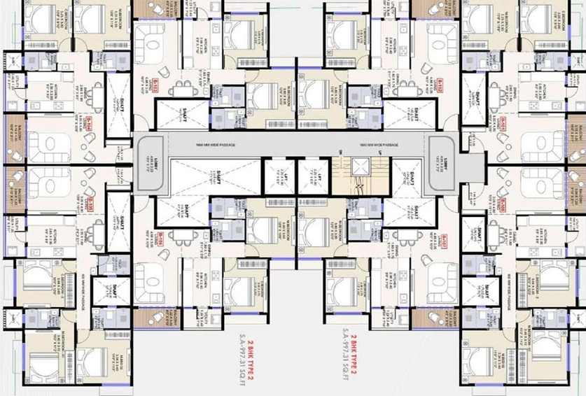 Floor Plan of Pushprit Alpine in Panchavati, Nashik - Image 194495