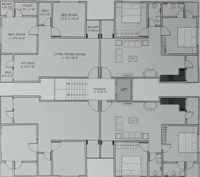 Floor Plan of Shiv Sai Charan in Waghodia Road, Vadodara - Image 194526