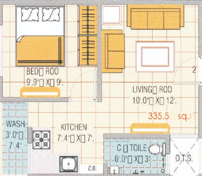 1 BHK Flat in Shree Siddhi Sai Darshan in Kevdabaug, Vadodara - Image 824295