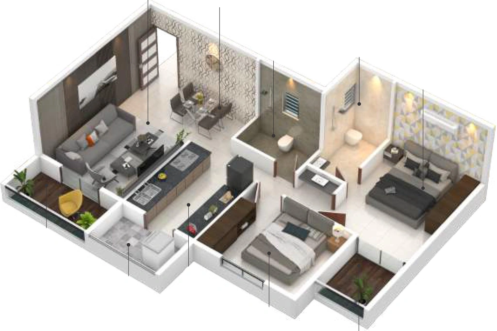 2 BHK Flat in Shree Atharv Park Phase 2 in Makhmalabad, Nashik - Image 824299