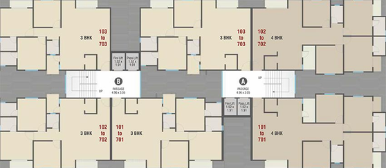 Floor Plan of Maruti Shivalay Luxuria in Waghodia Road, Vadodara - Image 194671