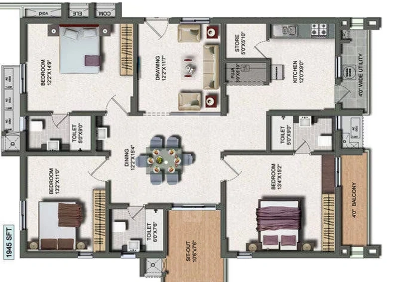 3 BHK Flat in Vertex Panache in Kokapet, Hyderabad - Image 755221