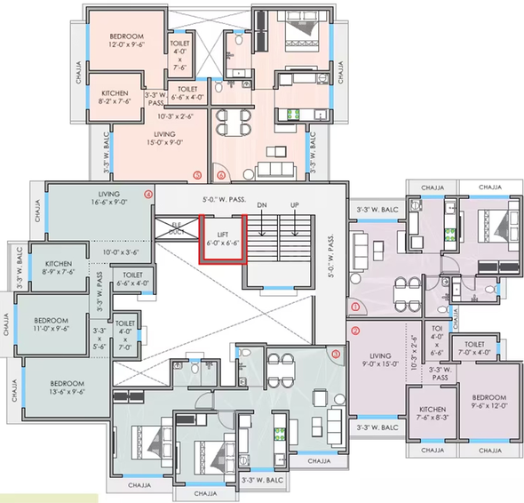 Floor Plan of Arya Auroville in Dombivli, Thane - Image 194810