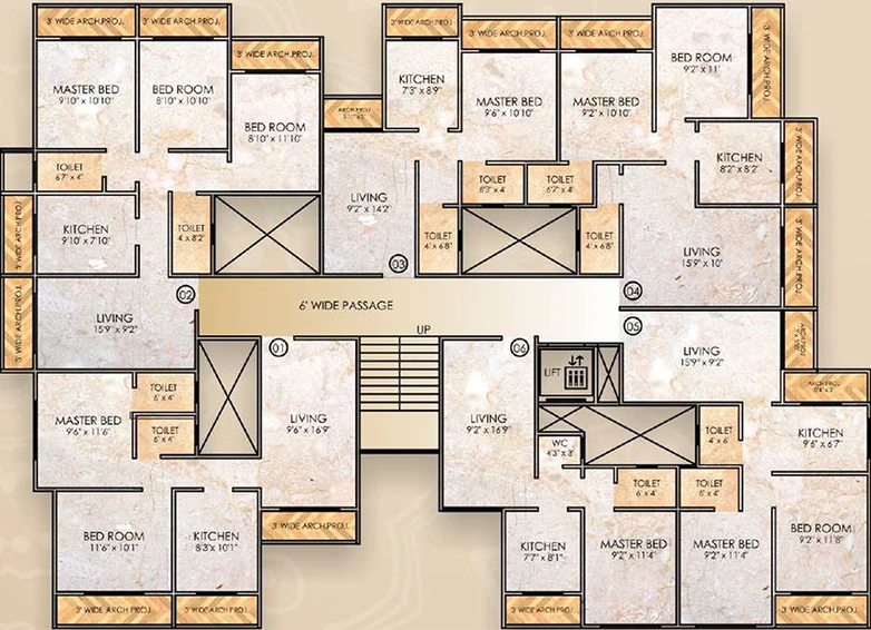 Floor Plan of Patel Sapphire in Ambernath East, Thane - Image 194947