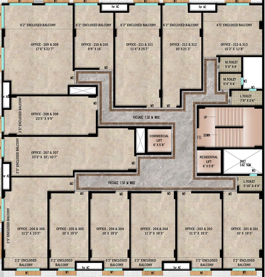 Floor Plan of Uttam Atlanta Square in Talegaon, Pune - Image 194996