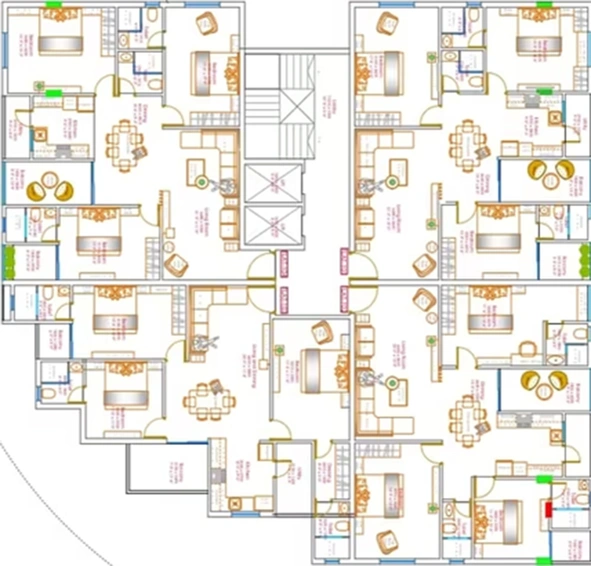 Floor Plan of Shivcharan Shree Vidhata in Ganesh Peth, Nagpur - Image 195092