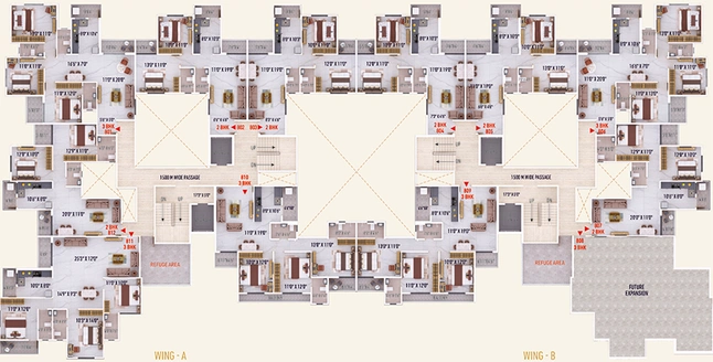 Floor Plan of Pankaj Skyblue Oasis in New Manish Nagar, Nagpur - Image 195111