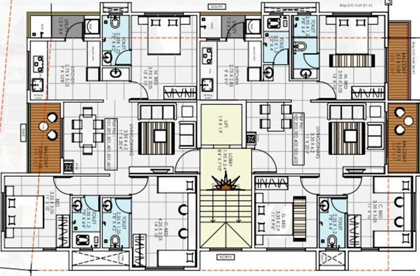 Floor Plan of Atharva Vishwaraj Heights in Indira Nagar, Nashik - Image 195120