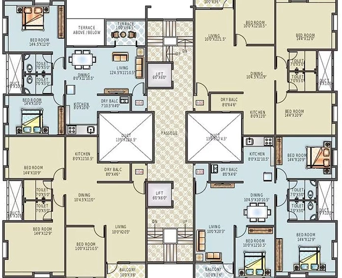 Floor Plan of Sancheti Eves Garden in Mundhwa, Pune - Image 195275