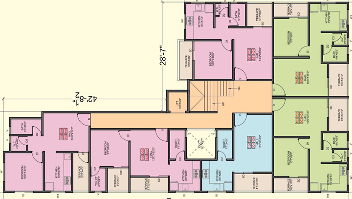 Floor Plan of Sai Swami Samarth Apartment in Mundhwa, Pune - Image 116744