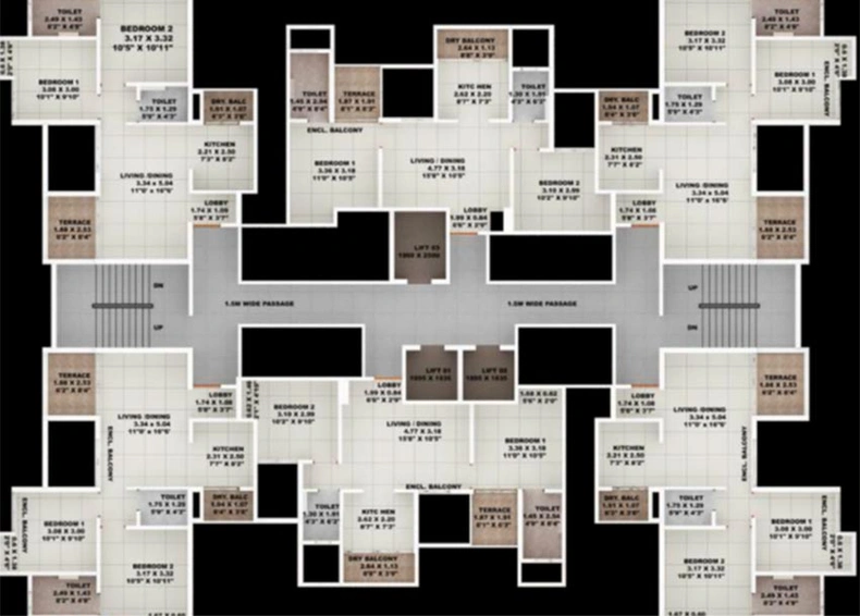 Floor Plan of Aishwaryam Anshul Athena in Kalyani Nagar, Pune - Image 195362