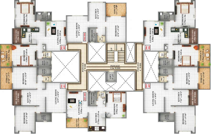 Floor Plan of Vistaar Ashtavinayak in Mundhwa, Pune - Image 115790