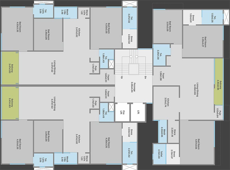 Floor Plan of Shreeji Sharnam Evok in Manjalpur, Vadodara - Image 195384