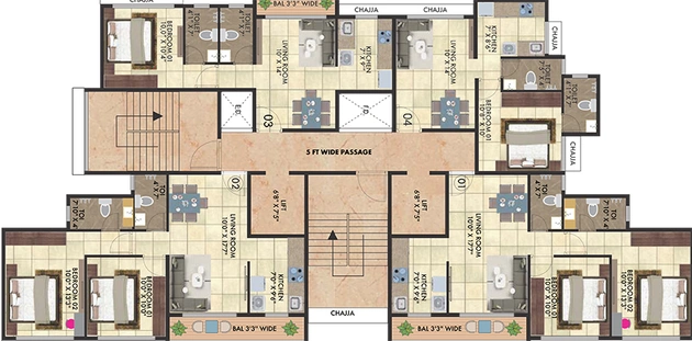 Floor Plan of Kulswamini Pride in Dombivli, Thane - Image 195544