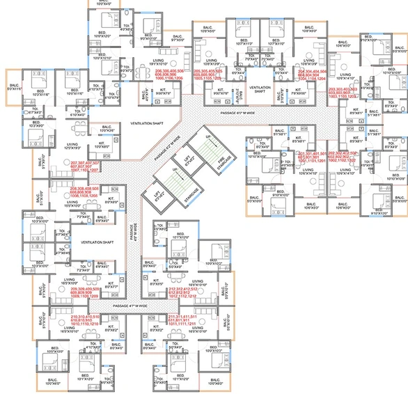 Floor Plan of Kesar Tree Town in Moshi, Pune - Image 195575