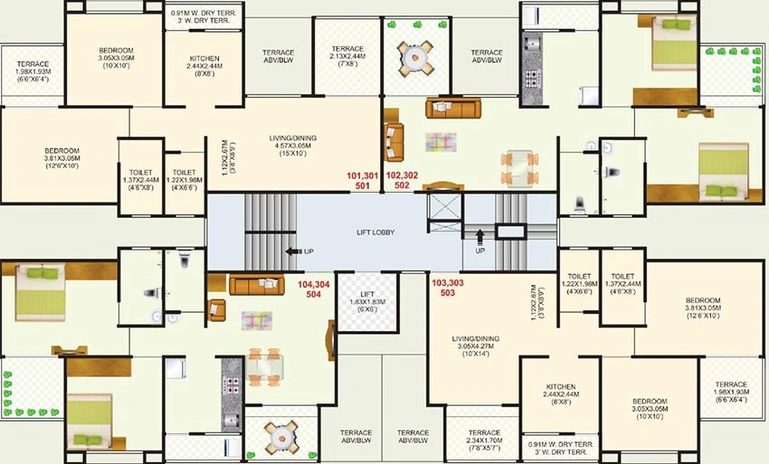 Floor Plan of Krisala Adora in Ravet, Pune - Image 195594