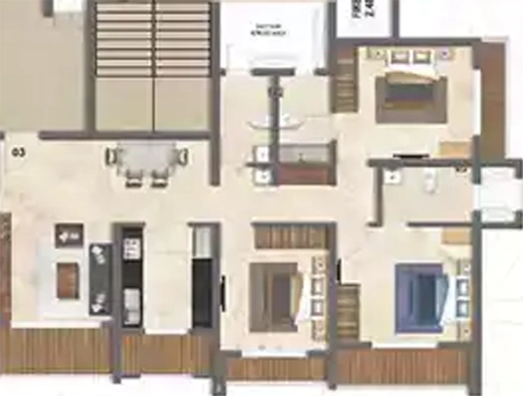 3 BHK Flat in Regency Antilia Phase 7 in Kalyan West, Thane - Image 824593