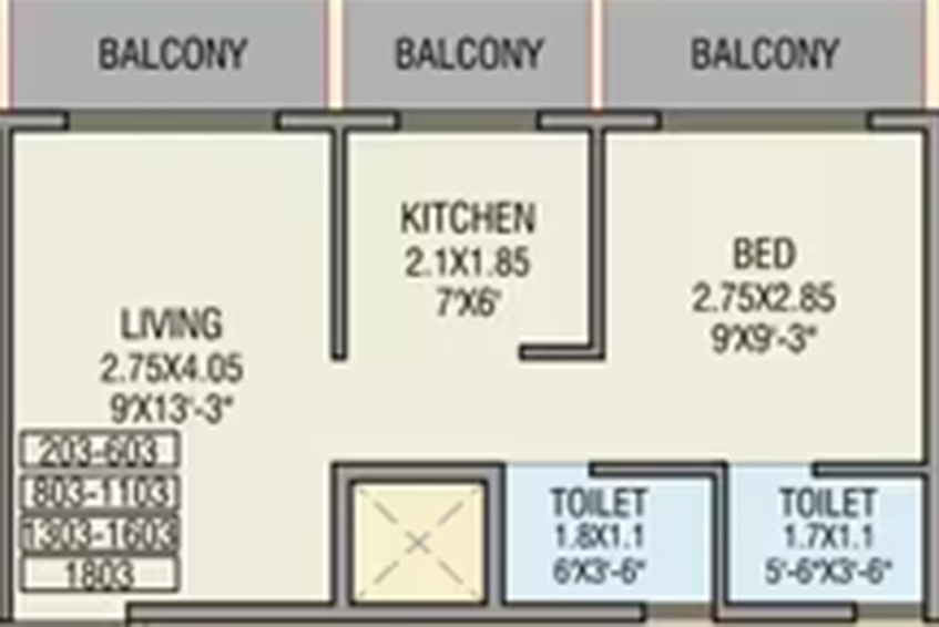 1 BHK Flat in Rudis Shivalaya Heights in Shilphata, Thane - Image 824608