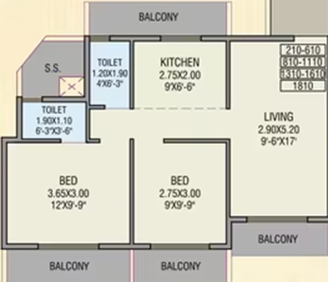 2 BHK Flat in Rudis Shivalaya Heights in Shilphata, Thane - Image 824609