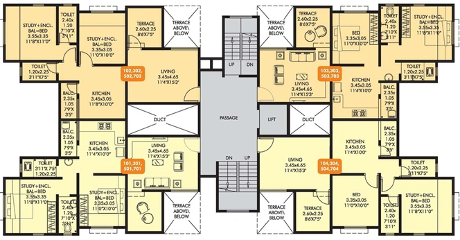 Floor Plan of SM Rudra Residency in Chikhali, Pune - Image 115880