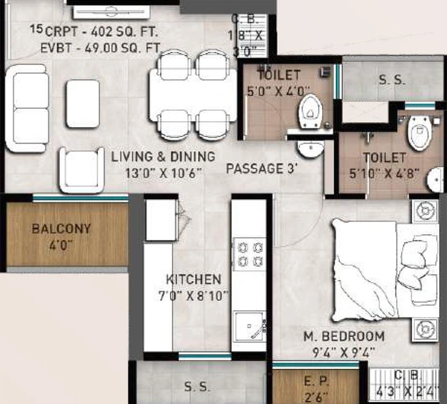 1 BHK Flat in Davakhar Sereno in Kalyan East, Thane - Image 824660