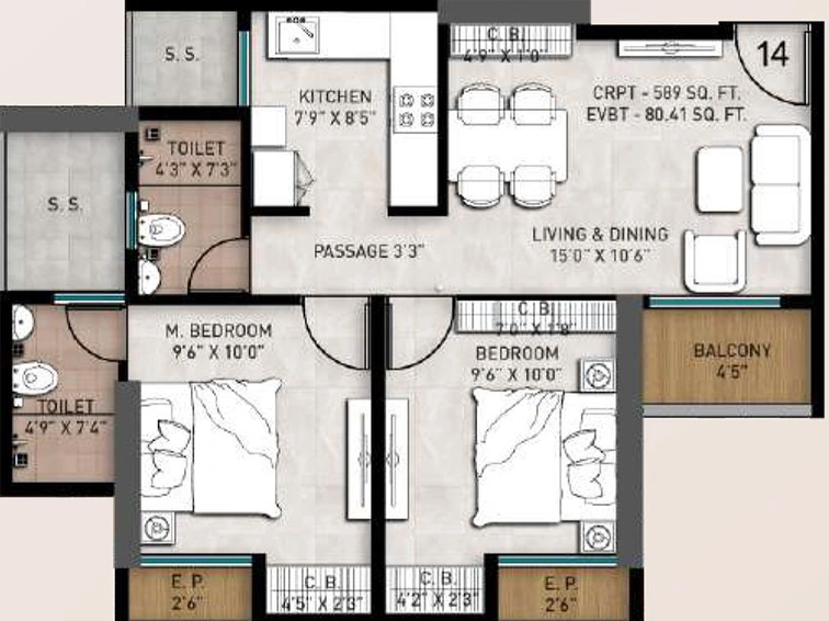 2 BHK Flat in Davakhar Sereno in Kalyan East, Thane - Image 824661