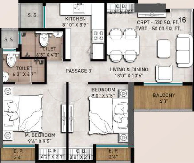 2 BHK Flat in Davakhar Sereno in Kalyan East, Thane - Image 824662