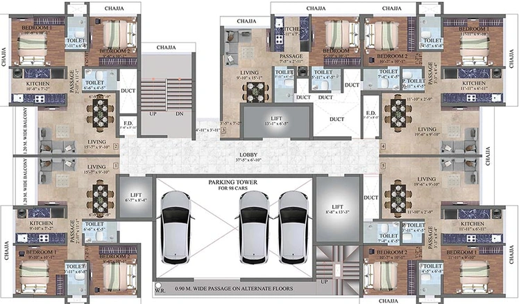 Floor Plan of Dem Icon Charkop in Kandivali West, Mumbai - Image 195822