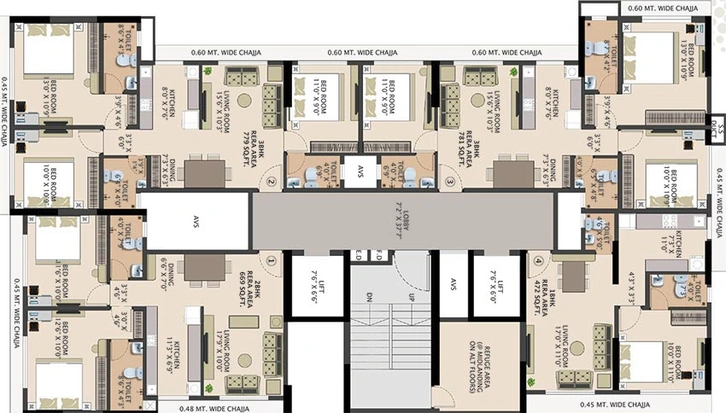 Floor Plan of Hum Solaris in Kandivali West, Mumbai - Image 195899