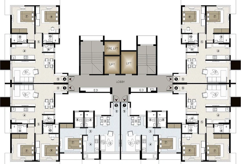 Floor Plan of Kanungo Beaumonde in Mira Road East, Thane - Image 195925