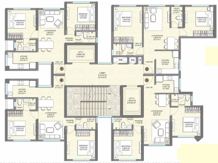 Floor Plan of Shikara Heights in Sion East, Mumbai - Image 31502