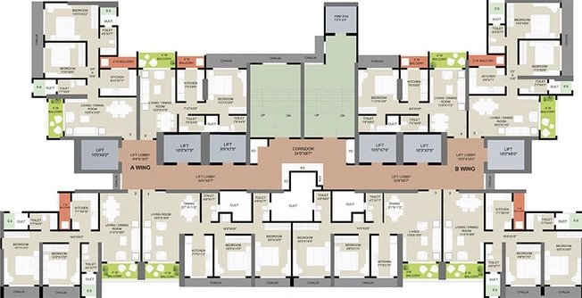 Floor Plan of Nandivardhan Monopoli in Dadar East, Mumbai - Image 196041