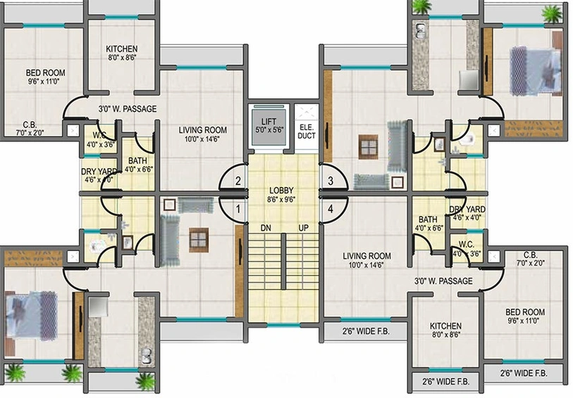 Floor Plan of Happy Shivnath Habitat in Shilphata, Thane - Image 196106