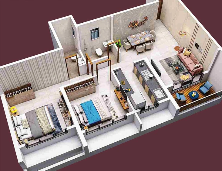 2 BHK Flat in Shreeji Cloud in Ulwe, Navi Mumbai - Image 824760