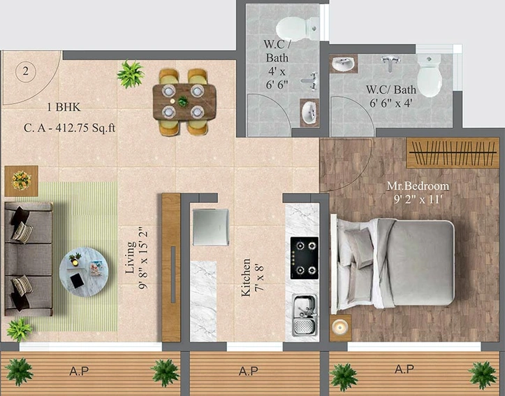 1 BHK Flat in Veer Nicon Vista in Vasai East, Palghar - Image 824764
