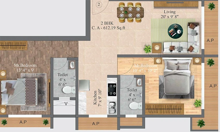 2 BHK Flat in Veer Nicon Vista in Vasai East, Palghar - Image 824765